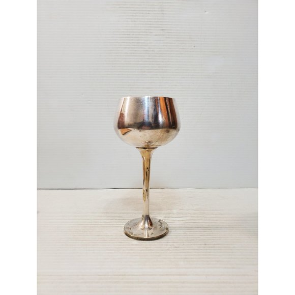 Vintage metal Goblet Chalice Wine Cup Modern Mid Century Metal Glasses Stemware - Picture 1 of 10